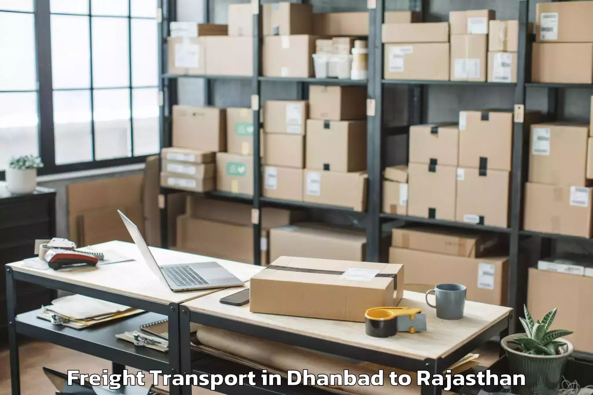 Book Your Dhanbad to Maharaja Ganga Singh Universit Freight Transport Today